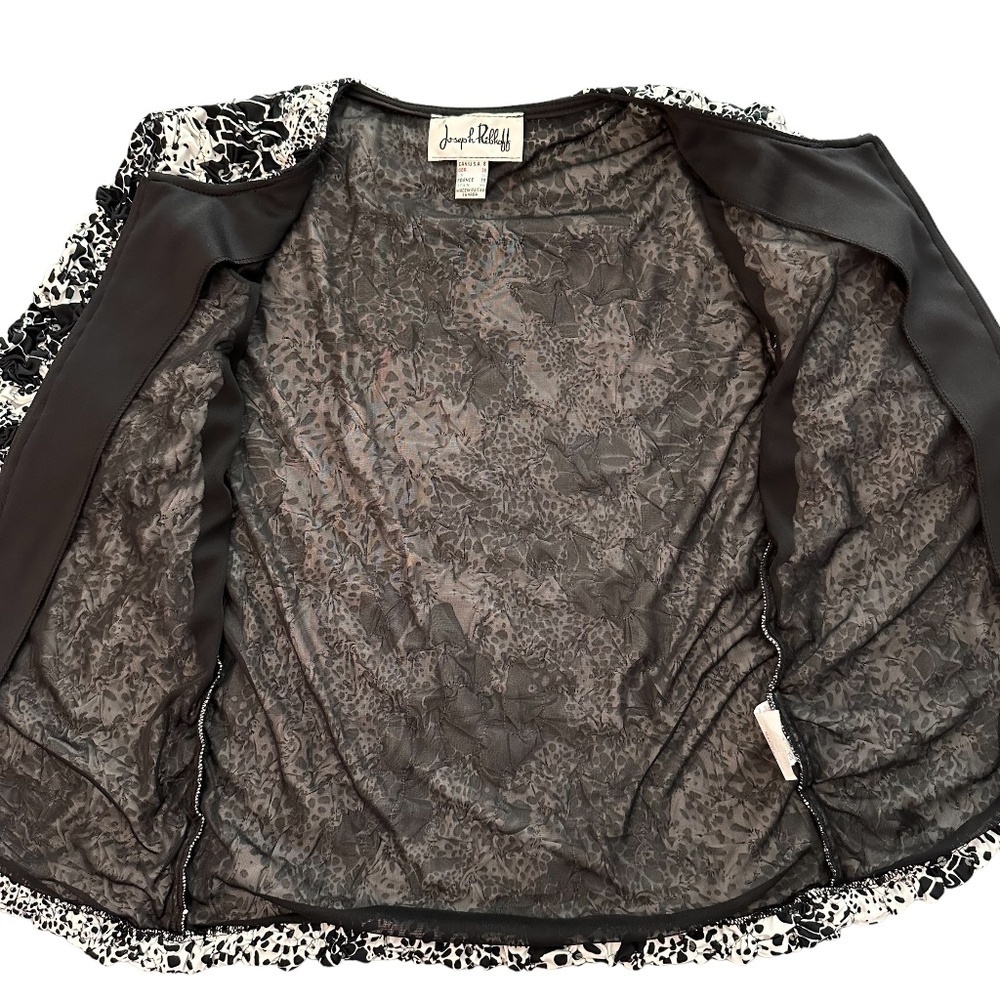 Joseph Ribkoff Textured Stretchy Sequin Embellished Zip Front Jacket Womens 8 - Picture 10 of 16